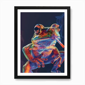 Frog Smoking A Cigarette Art Print