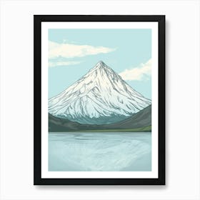 Mount Ararat Turkey Color Line Drawing (6) Art Print