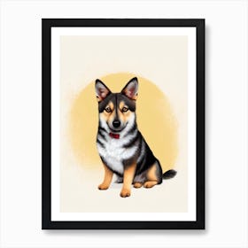 Swedish Vallhund Illustration Dog Art Print