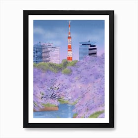 Tokyo Tower At Dusk  Art Print