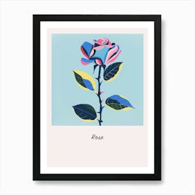 Rose 2 Square Flower Illustration Poster Art Print