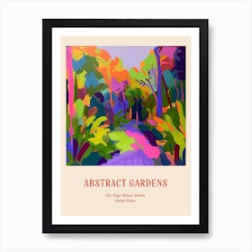 Colourful Gardens San Diego Botanic Garden Usa 2 Red Poster Art Print