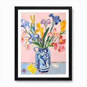 Flower Painting Fauvist Style Iris 1 Art Print