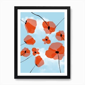 Perspective Orange Flowers Art Print