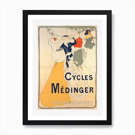 Poster Advertising Medinger Bicycles Art Print