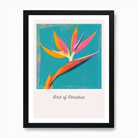 Bird Of Paradise 2 Square Flower Illustration Poster Art Print