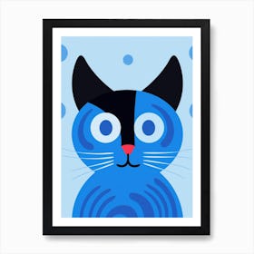 Blue Cat 5 Art Print