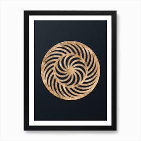 Geometric Gold Glyph on Dark Teal n.0092 Art Print