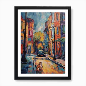 Painting Of Toronto Canada With A Cat In The Style Of Fauvism  1 Art Print