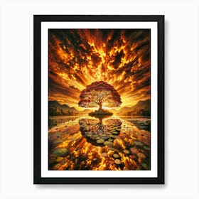 Golden Tree Of Life Art Print