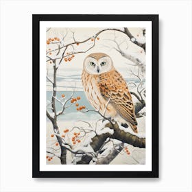 Winter Bird Painting Owl 1 Art Print