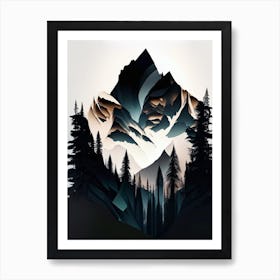 Banff National Park Canada Cut Out Paper Art Print