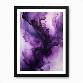 Purple And Black Flow Asbtract Painting 3 Art Print