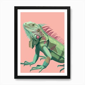 Green Iguana Modern Illustration 5 Art Print