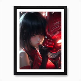 Anime Girl With Demon Art Print