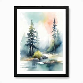 Watercolor Landscape Painting 44 Art Print