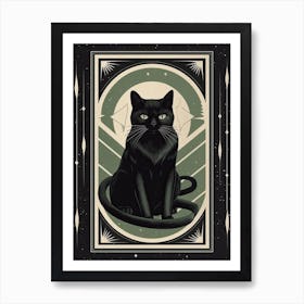 The World, Black Cat Tarot Card 3 Art Print