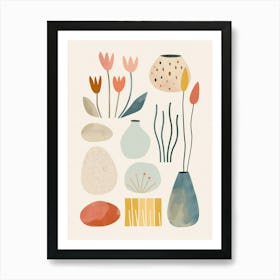 Abstract Objects Flat Illustration 8 Art Print