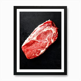 Fresh Meat — Food kitchen poster/blackboard, photo art Art Print