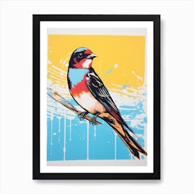 Andy Warhol Style Bird Barn Swallow 1 Art Print