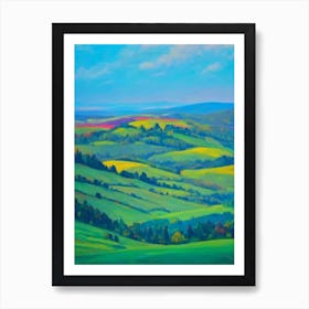 Bohemian Switzerland National Park Czech Republic Blue Oil Painting 1  Art Print