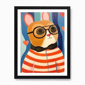 Little Squirrel 1 Wearing Sunglasses Art Print