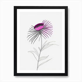 Echinacea Floral Minimal Line Drawing 1 Flower Art Print