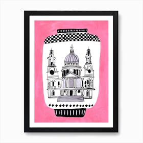 St Pauls Cathedral Pink Art Print