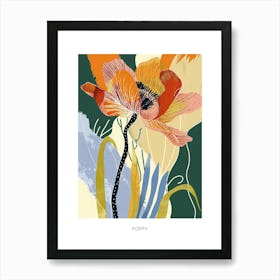 Colourful Flower Illustration Poster Poppy 4 Art Print