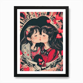 Kissing Girls Art Print