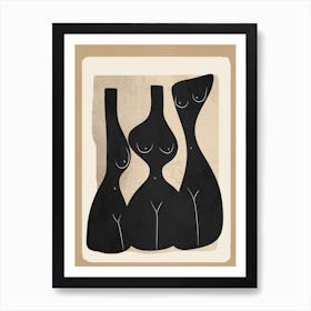 Modern Abstract Woman Body Vases 4 Art Print