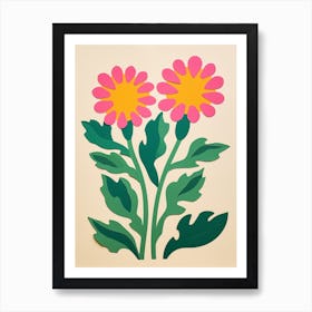 Cut Out Style Flower Art Calendula Art Print