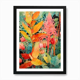 Tropical Plant Painting Croton 2 Art Print