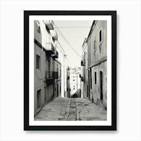 Lisbon, Portugal, Black And White Photography 2 Art Print