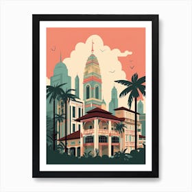 Kuala Lumpur Malaysia Travel Illustration 2 Art Print