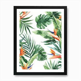 Bird Of Paradise Seamless Pattern 2 Art Print