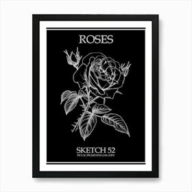 Roses Sketch 52 Poster Inverted Art Print