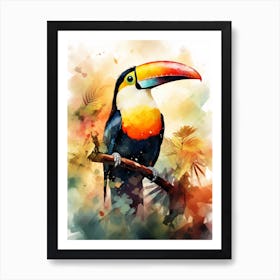Colourful Watercolour Toucan 4 Art Print