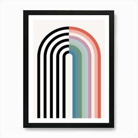 Cool Mid Century Rainbow Art Print