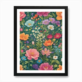 Floral Wallpaper 1 Art Print