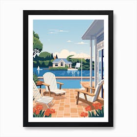 The Hamptons New York, Usa, Graphic Illustration 1 Art Print