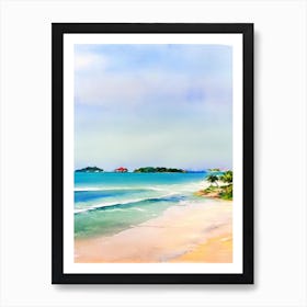 Ngapali Beach, Myanmar Watercolour Art Print