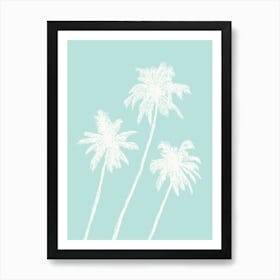 Palm Trees Aqua Art Print