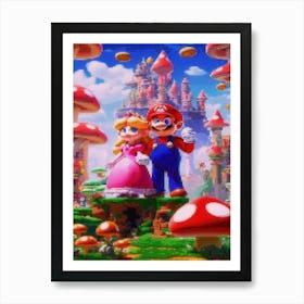 Mario Bros Mushroom World Art Print