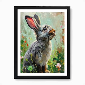 Silver Fox Rabbit Painting 1 Art Print