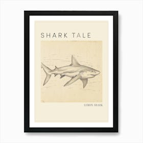 Lemon Shark Vintage Illustration 1 Poster Art Print