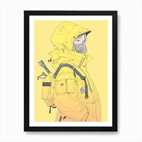 Girl In Yellow Jacket Art Print