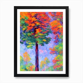Redwood tree Abstract Block Colour Art Print