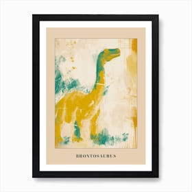 Mustard Paint Stroke Brontosaurus Poster Art Print