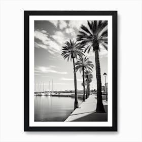 Palma De Mallorca, Spain, Mediterranean Black And White Photography Analogue 3 Art Print